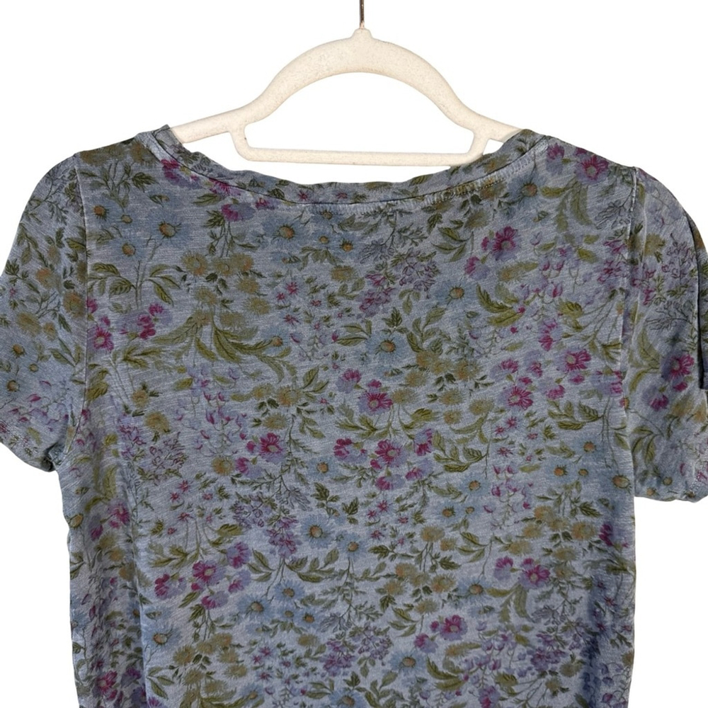 Old Navy Floral Short Sleeve Top - Blue and Purple Grey Size S Cottagecore - Picture 7 of 8